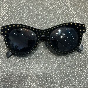 Italia Independent black velvet cat eye sunglasses 096VR-009/B12